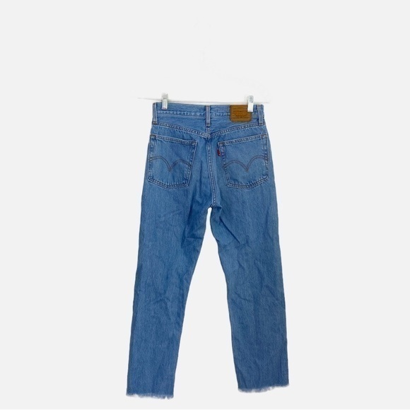 Levi’s Premium 26 Wedgie Straight Jeans Button Fly Rigid Cotton Frayed Hem - Picture 8 of 14